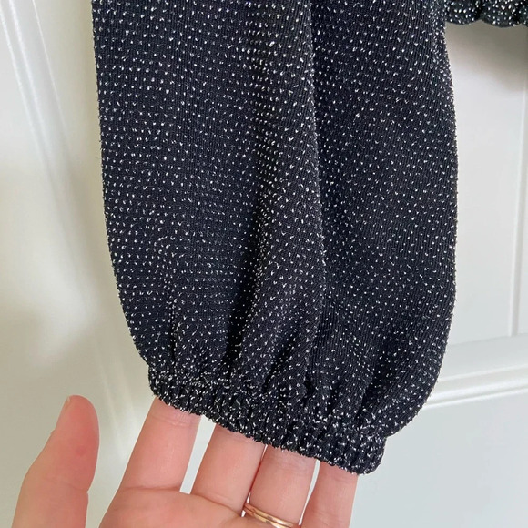Divided H&M women’s sparkly black off shoulder‎ blouse — medium - Picture 2 of 6
